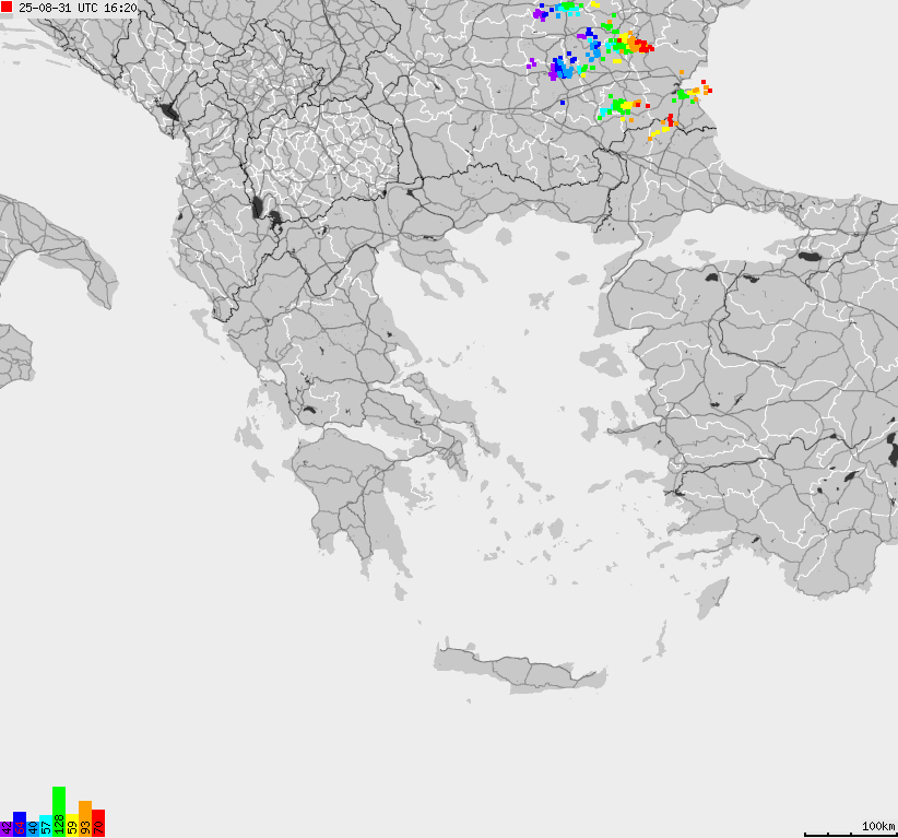 Map of lightnings France
