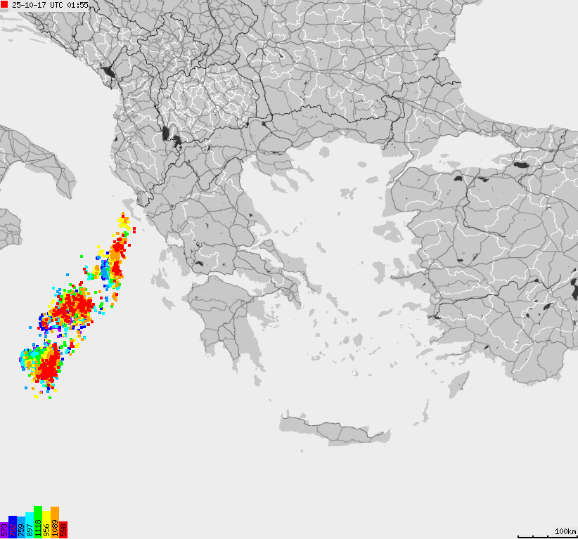 Map of lightnings France