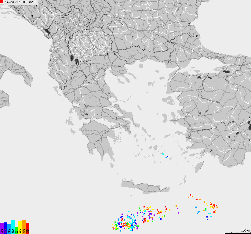 Map of lightnings France