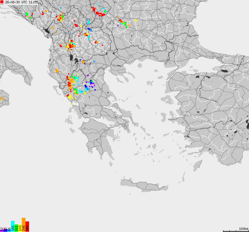 Map of lightnings France
