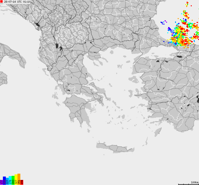 Map of lightnings France