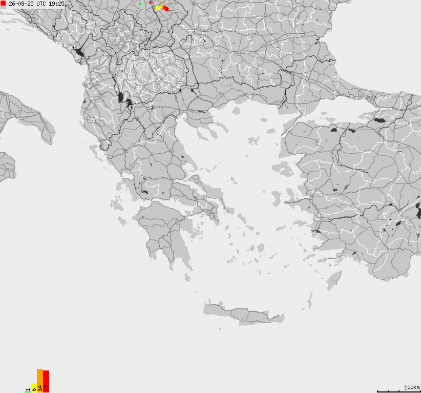 Map of lightnings France