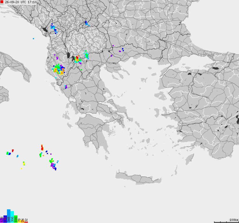 Map of lightnings France