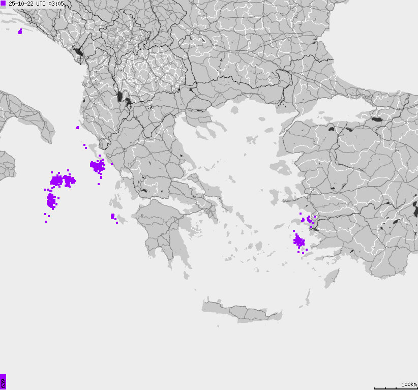 Map of lightnings France