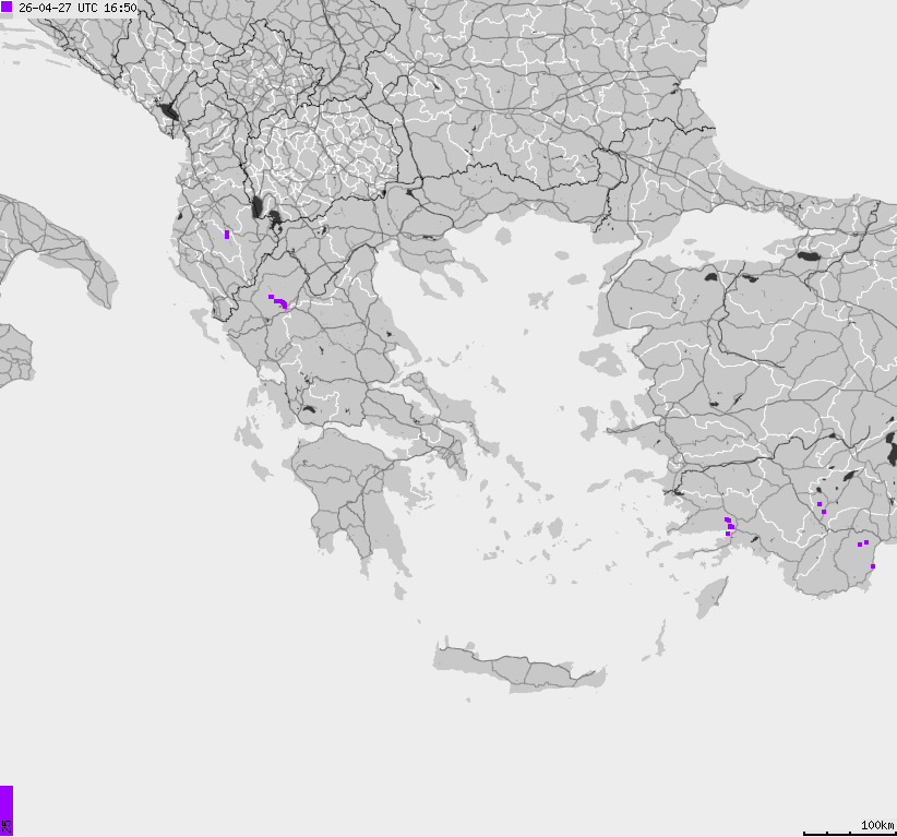 Map of lightnings France