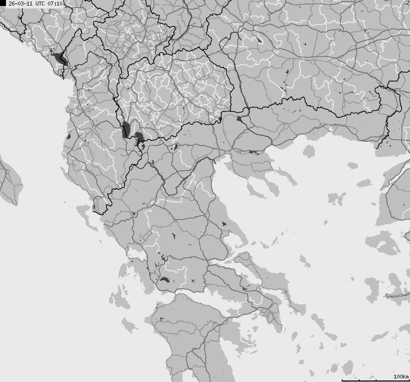 Mapa wyładowań atmosferycznych Grecji