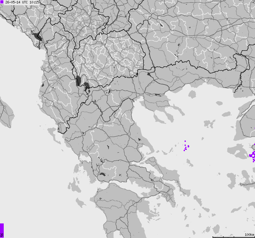 Map of lightnings France