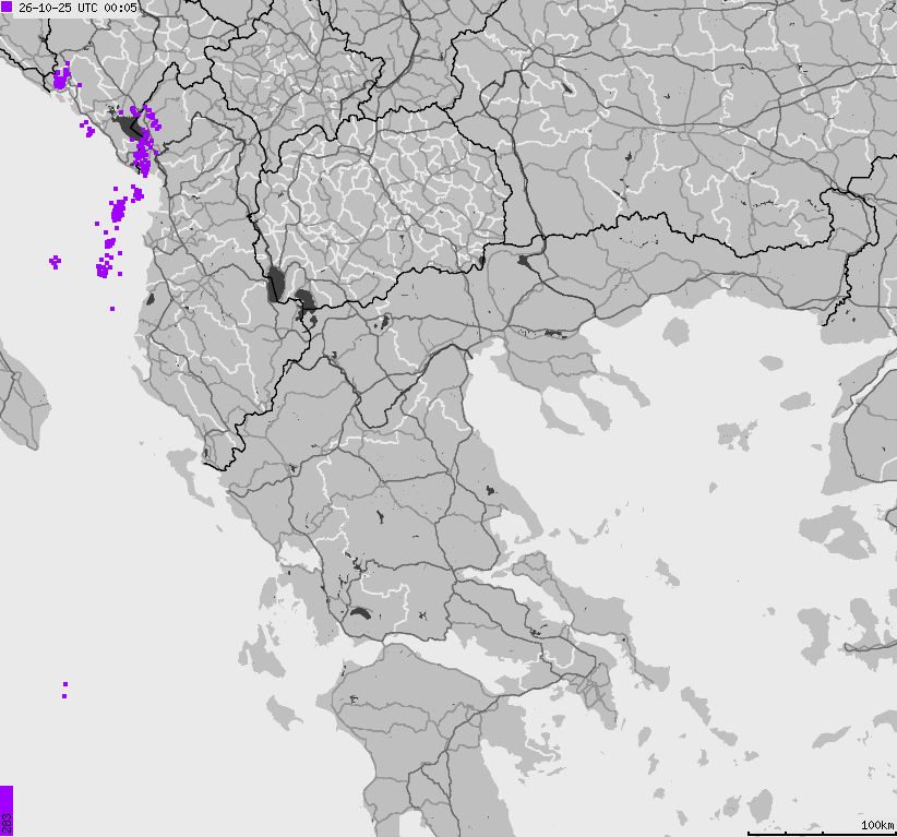Map of lightnings France