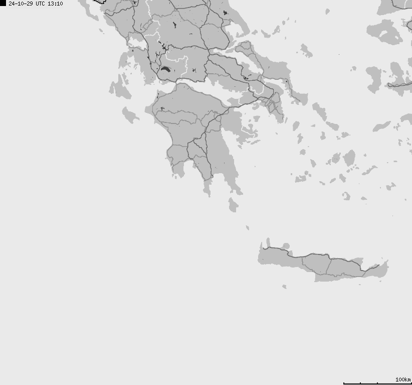 Mapa wyładowań atmosferycznych Grecji