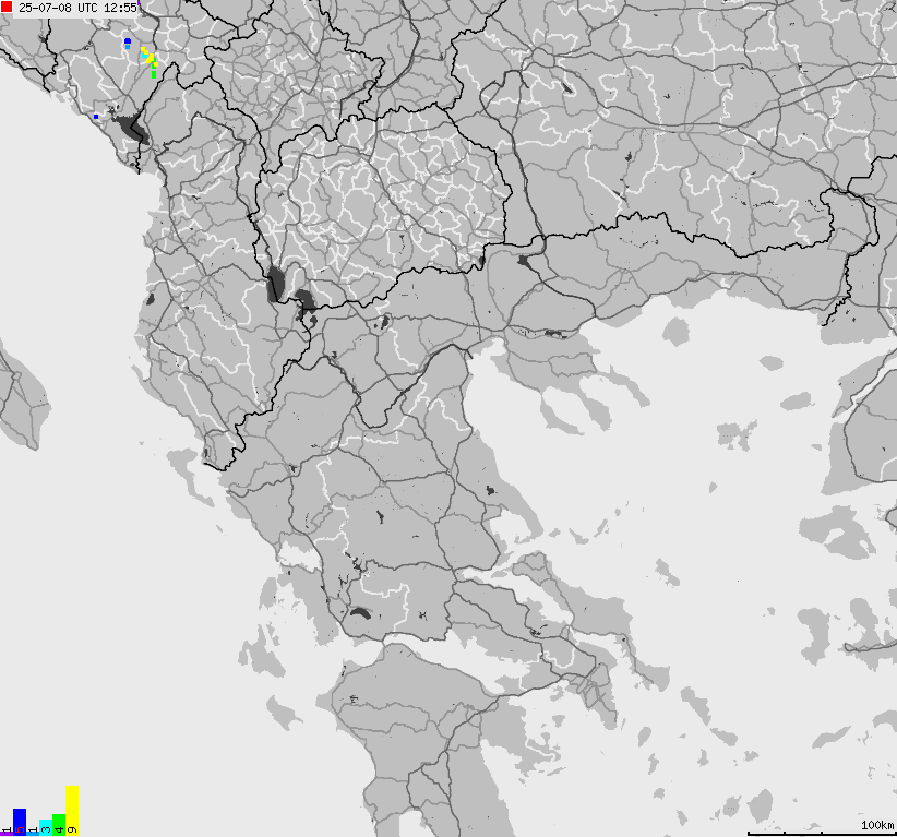 Map of lightnings France