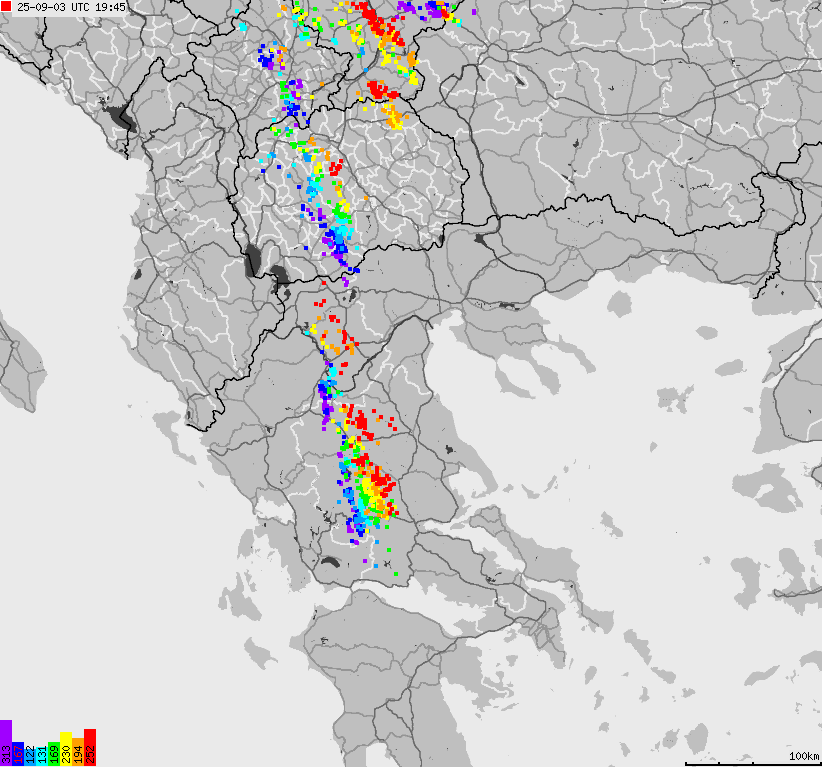 Map of lightnings France