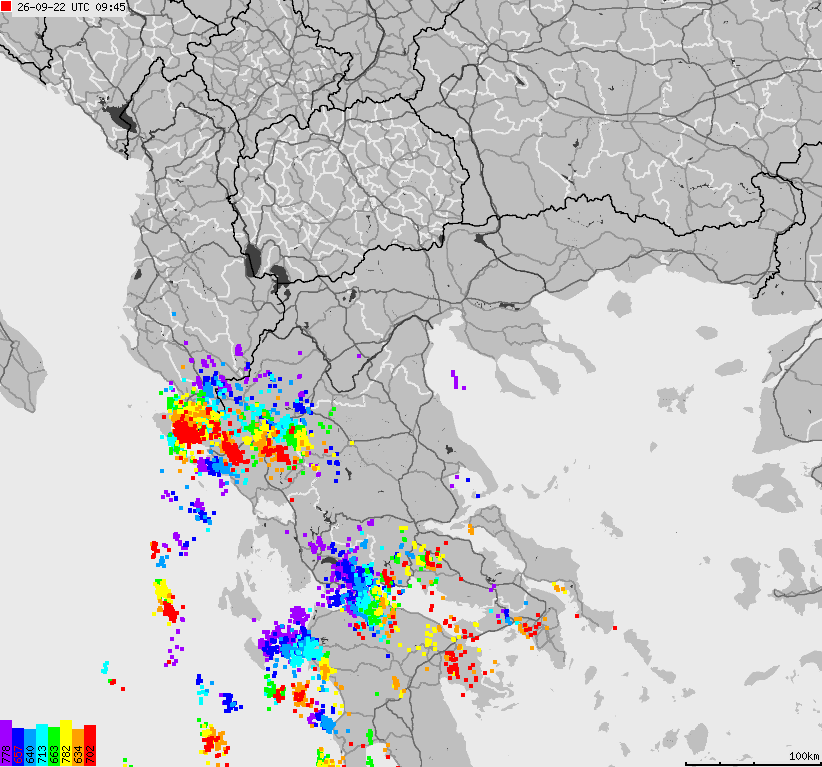 Map of lightnings France