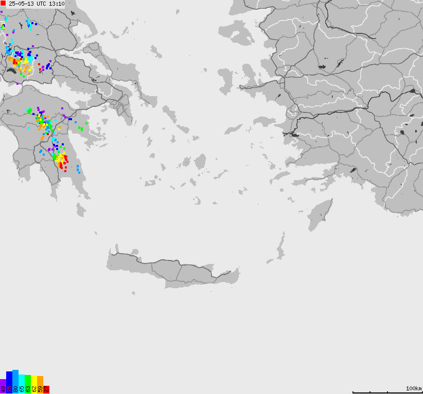 Map of lightnings France