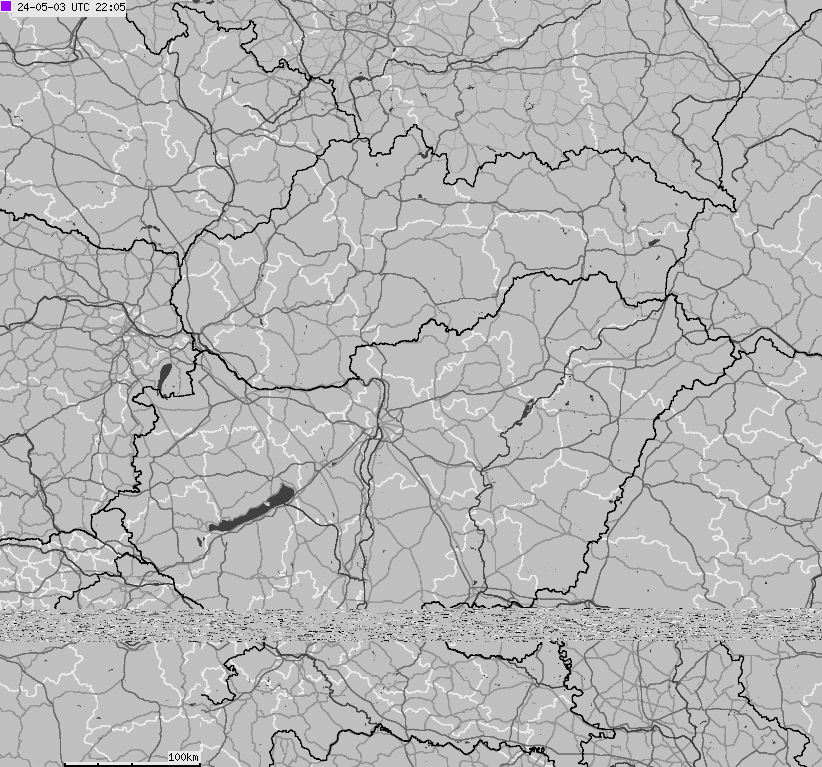 Mapa wyładowań atmosferycznych na obszarze Słowacji, Węgier