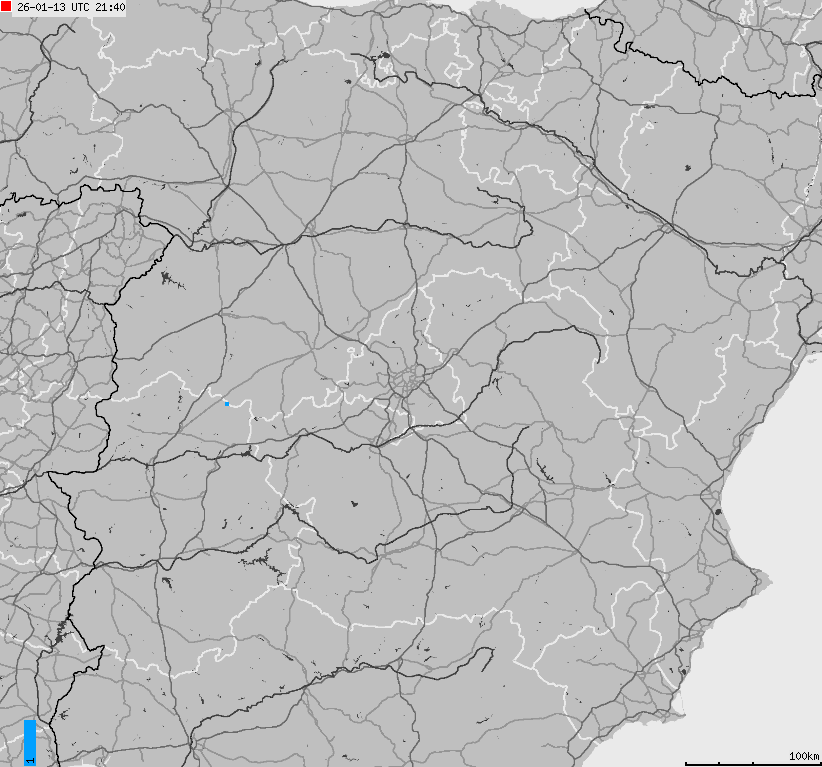 Map of lightnings Spain, Portugal