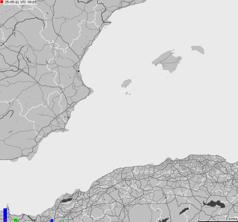 Map of lightnings Spain, Portugal