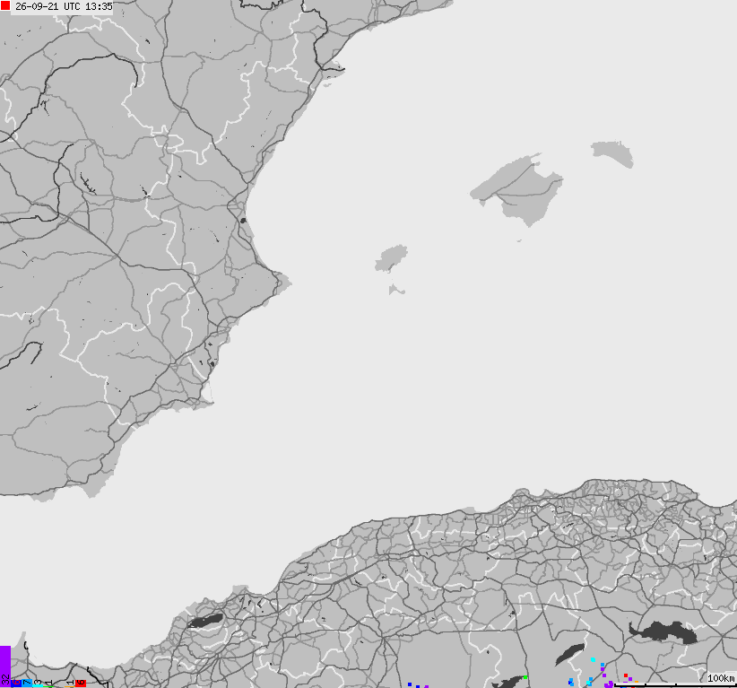 Map of lightnings Spain, Portugal