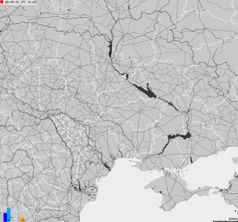 Map of lightnings Ukraine