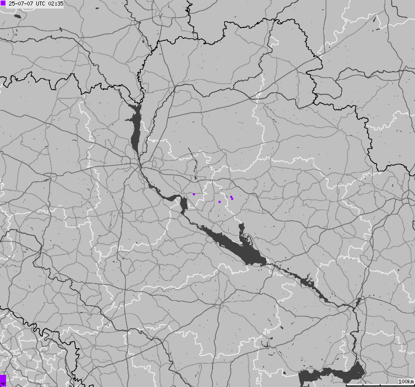 Map of lightnings Ukraine
