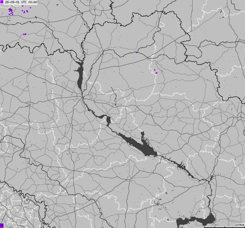 Map of lightnings Ukraine