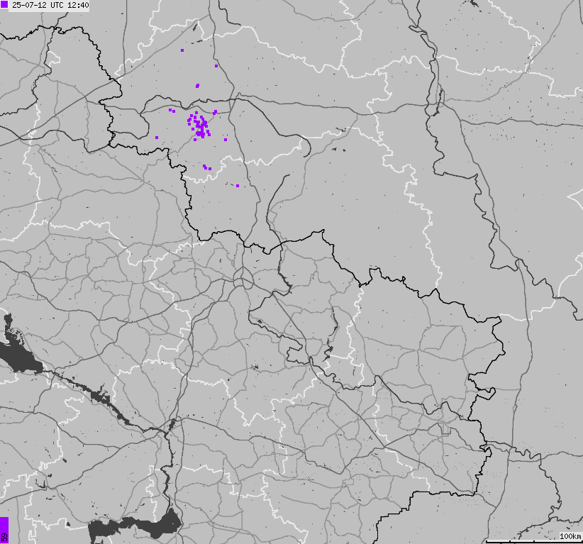 Mapa wyładowań atmosferycznych Ukrainy