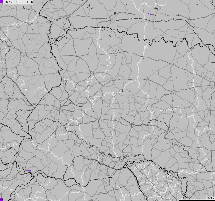Map of lightnings Ukraine