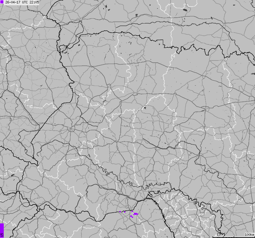Map of lightnings Ukraine