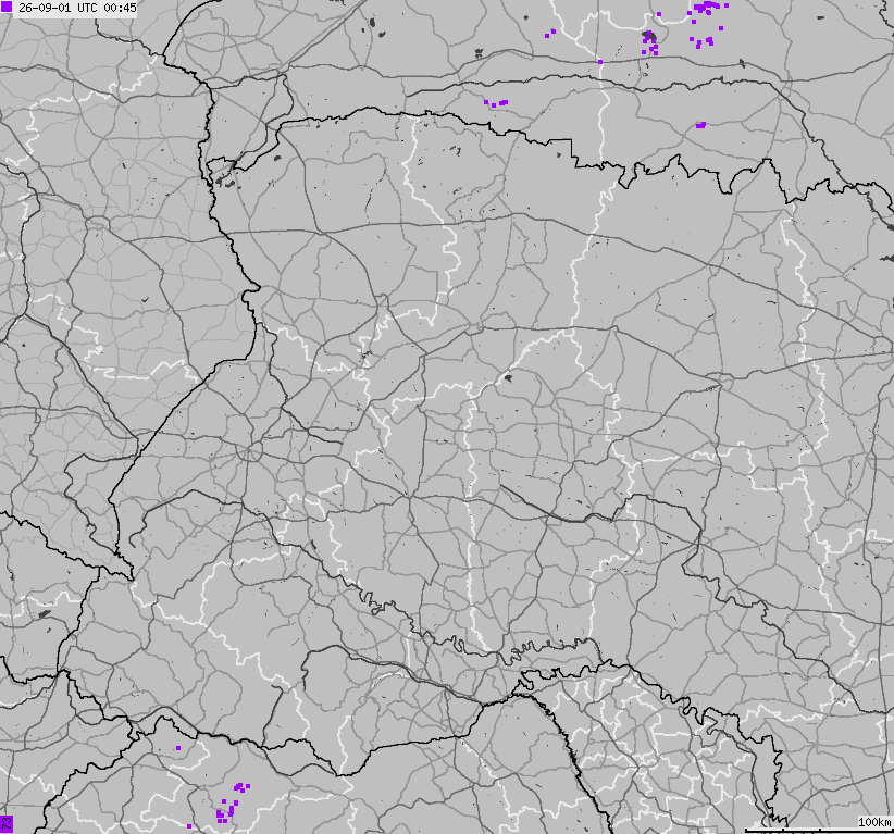 Map of lightnings Ukraine
