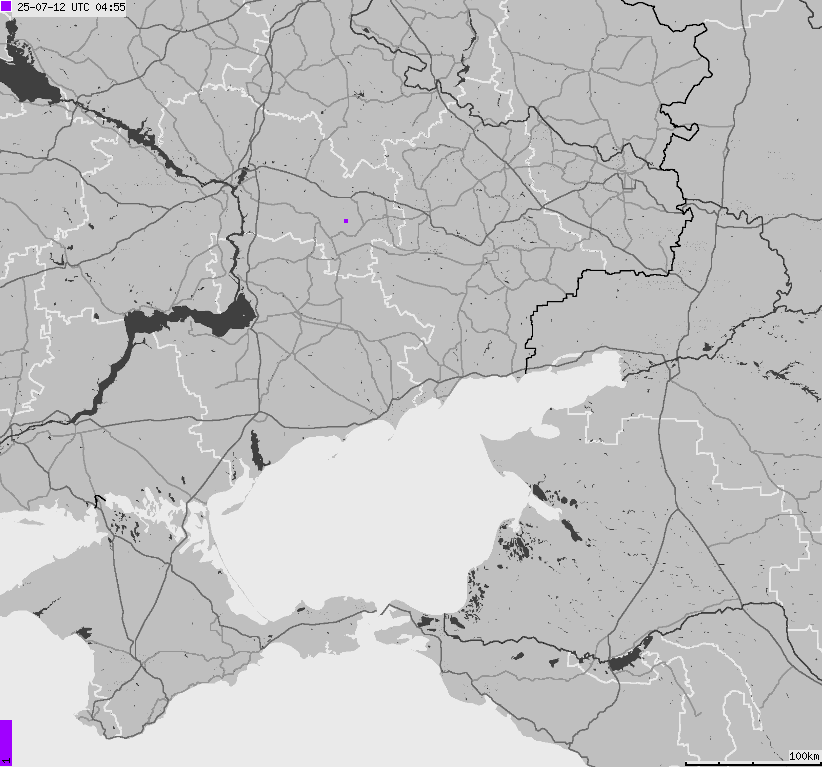 Mapa wyładowań atmosferycznych Ukrainy