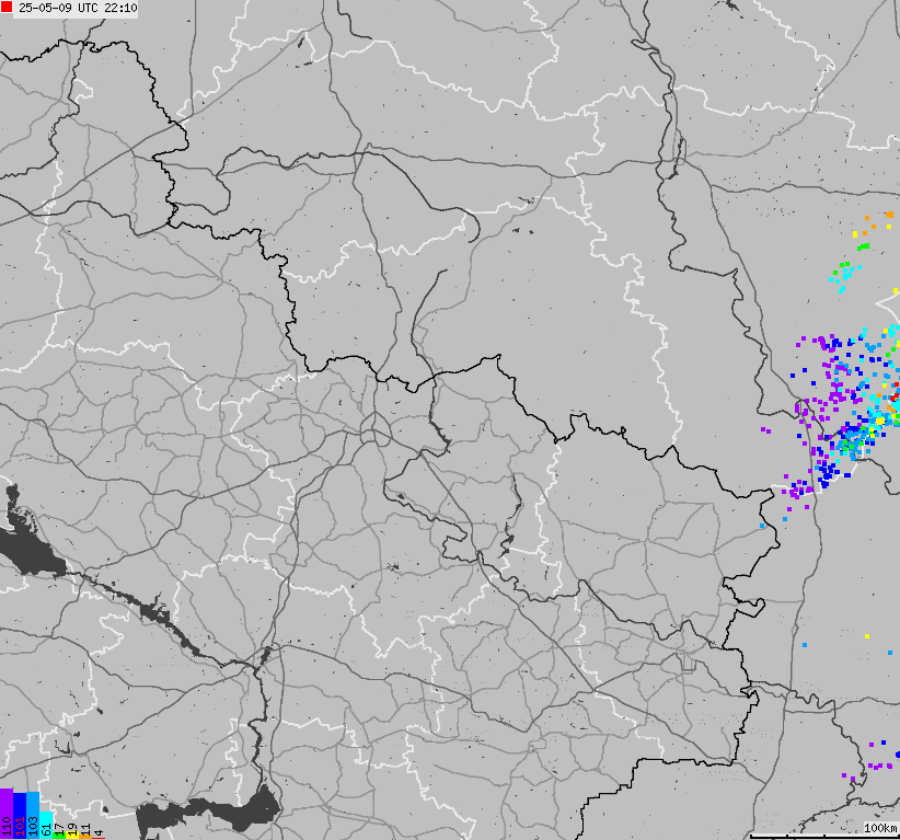 Map of lightnings Ukraine