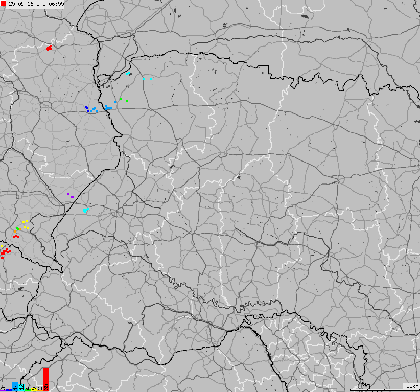 Map of lightnings Ukraine
