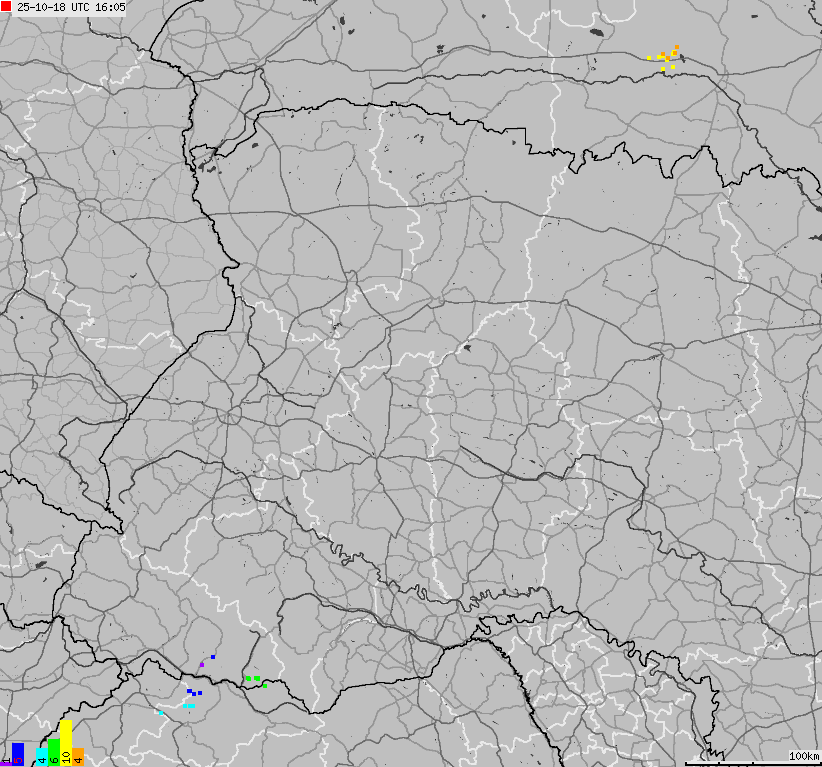 Mapa wyładowań atmosferycznych Ukrainy
