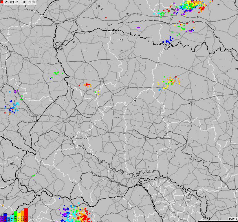 Map of lightnings Ukraine