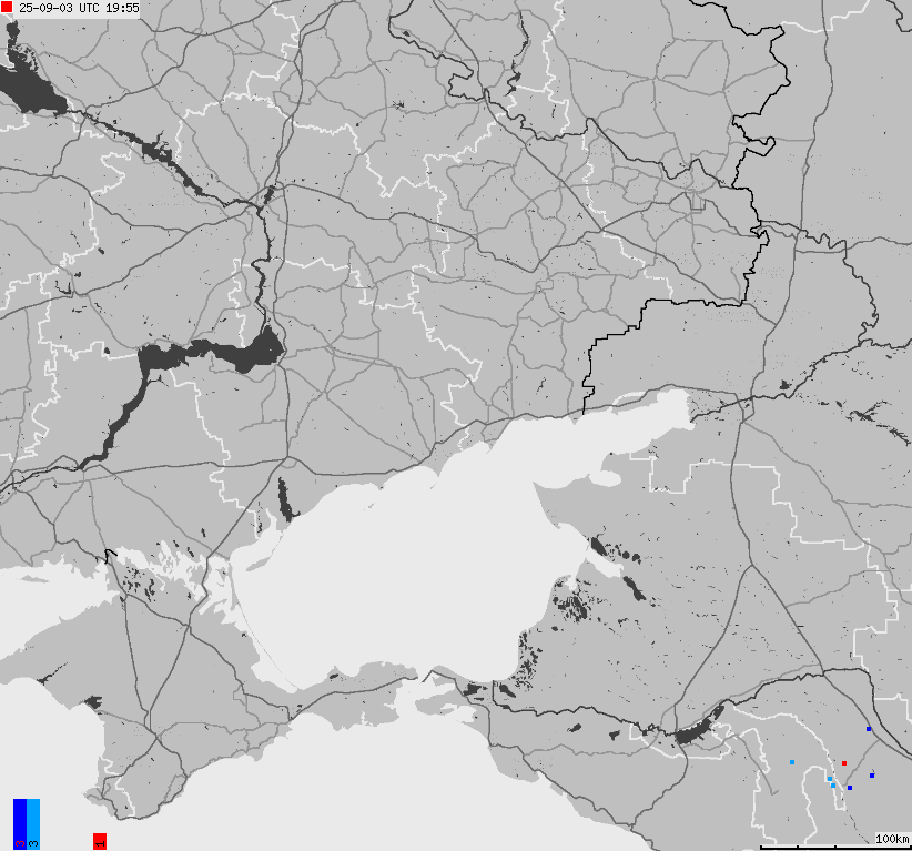 Map of lightnings Ukraine