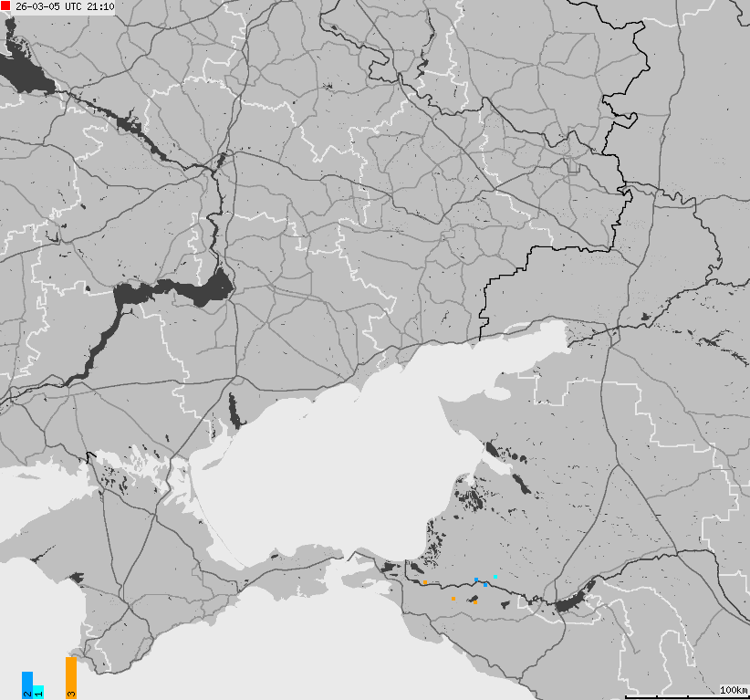 Mapa wyładowań atmosferycznych Ukrainy