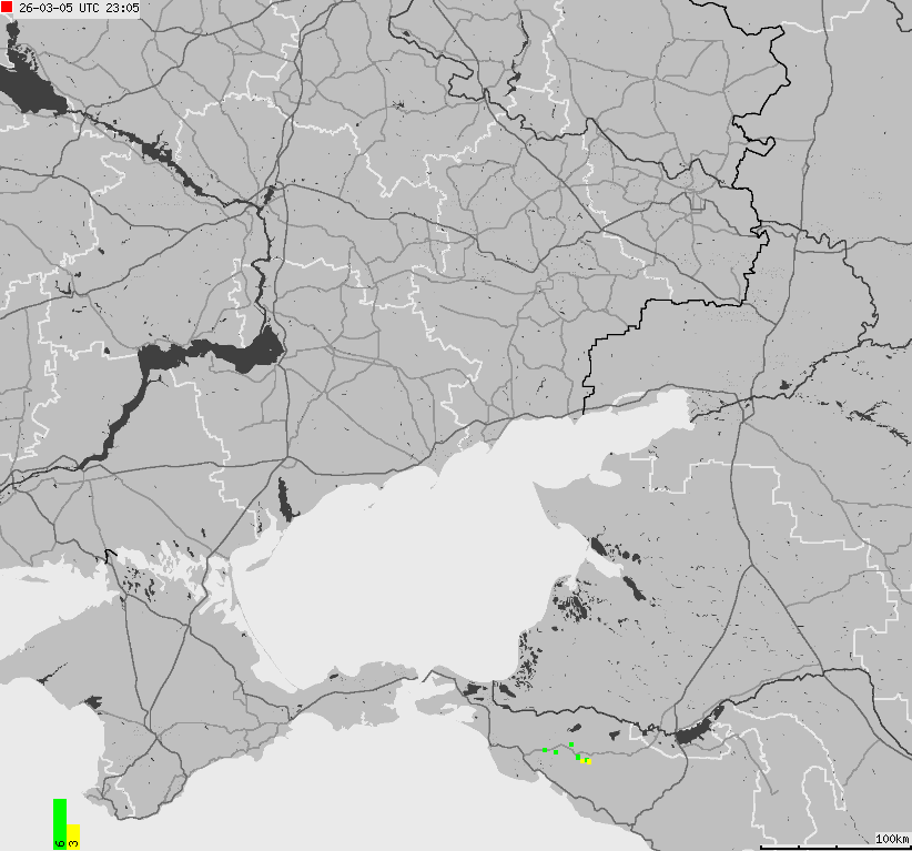 Mapa wyładowań atmosferycznych Ukrainy
