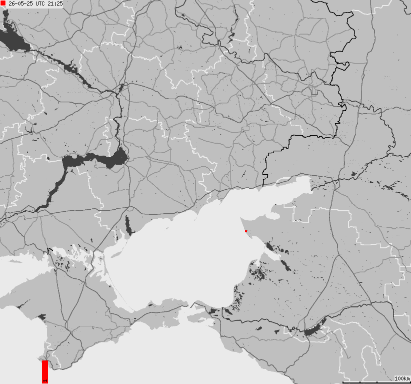 Map of lightnings Ukraine