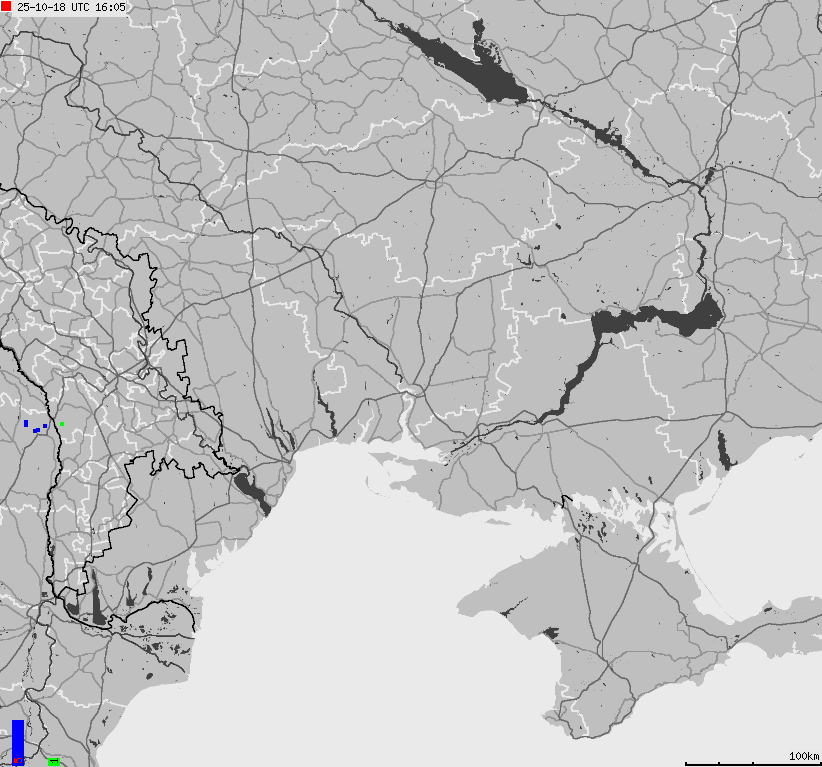 Mapa wyładowań atmosferycznych Ukrainy