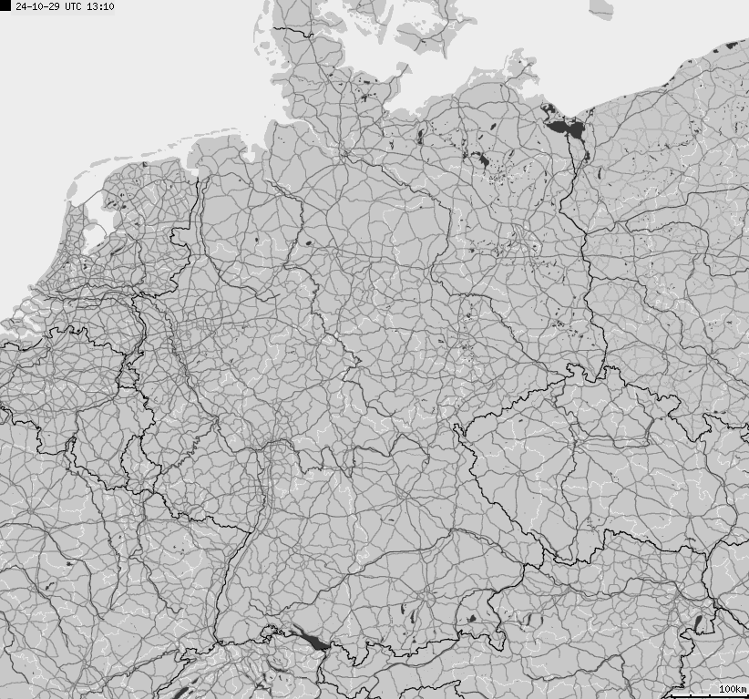 Map of lightnings across German