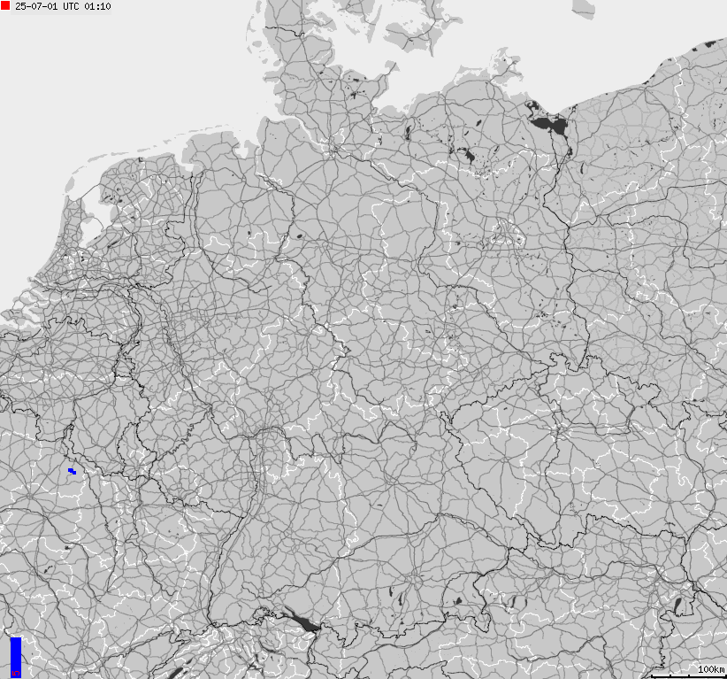 Map of lightnings across German