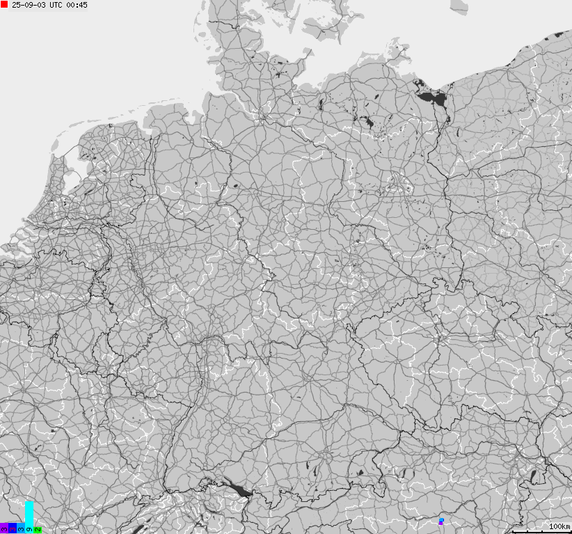 Map of lightnings across German