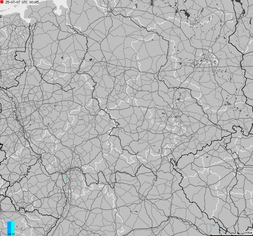 Map of lightnings across German