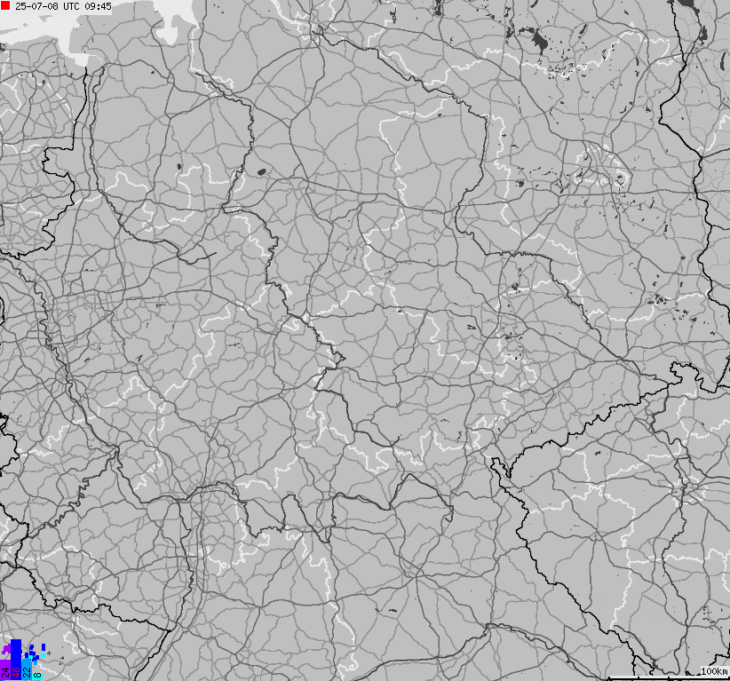 Map of lightnings across German