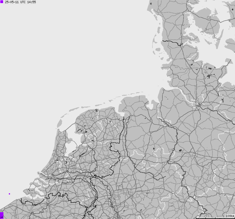 Mapa wyładowań atmosferycznych na obszarze Niemiec