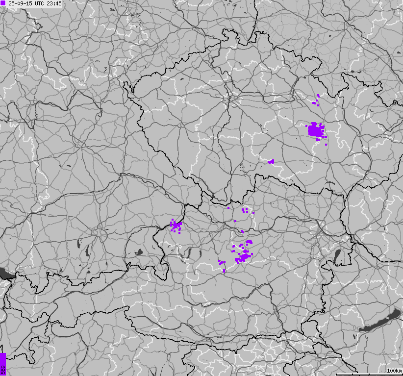 Map of lightnings across German