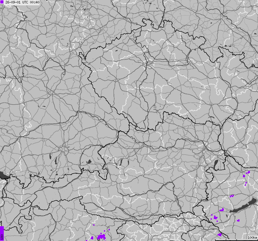 Map of lightnings across German
