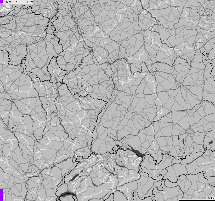 Mapa wyładowań atmosferycznych na obszarze Niemiec