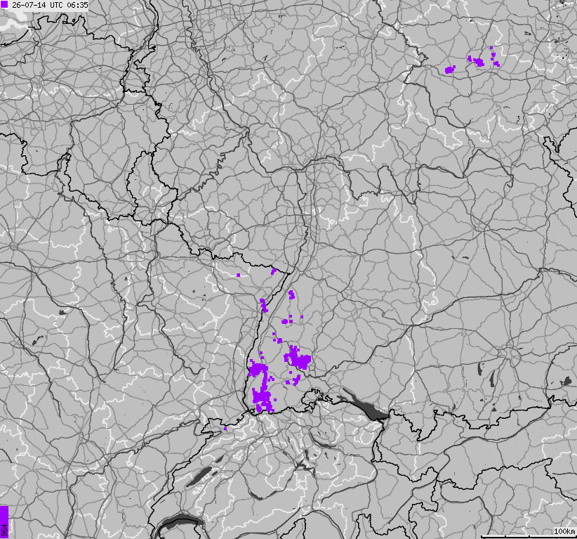 Map of lightnings across German