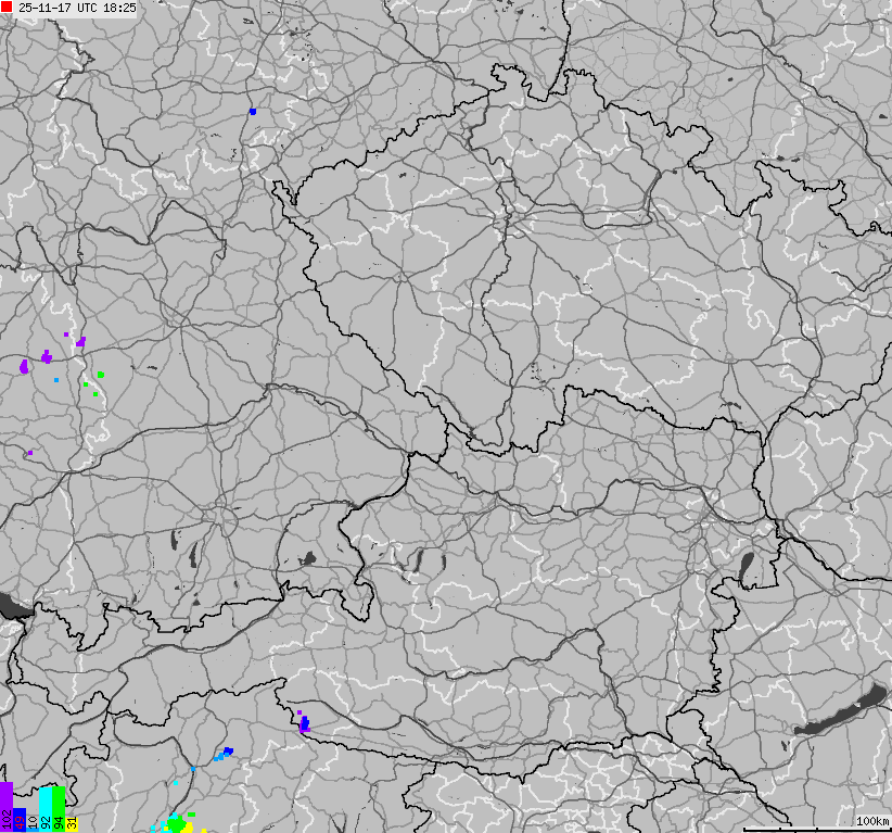 Mapa wyładowań atmosferycznych na obszarze Niemiec