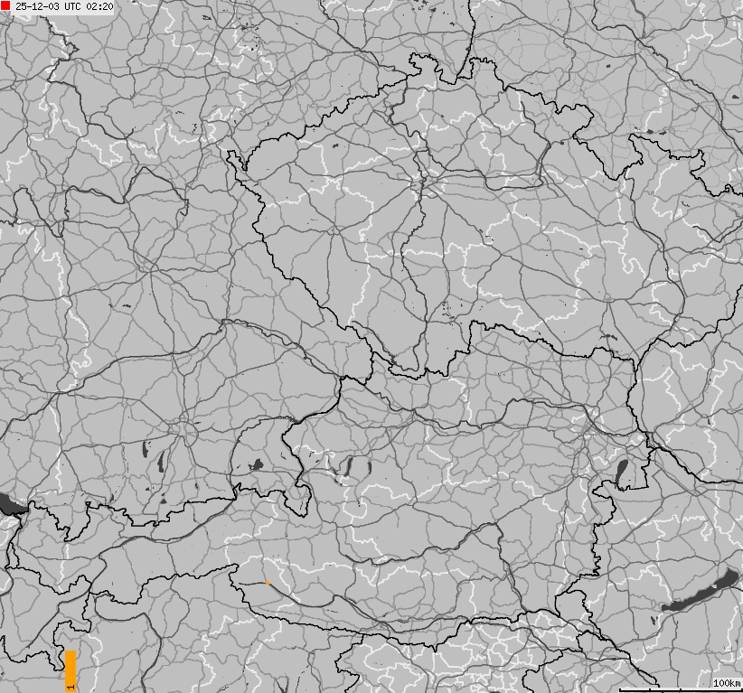 Map of lightnings across German